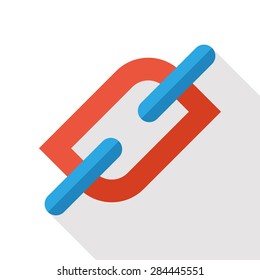 Link flat icon with long shadow