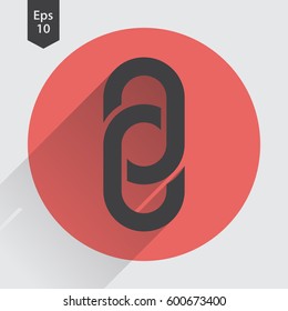 Link Flat Icon. Simple Sign Of Connection. Vector Illustrated Symbol