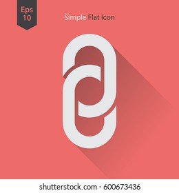 Link Flat Icon. Simple Sign Of Connection. Vector Illustrated Symbol
