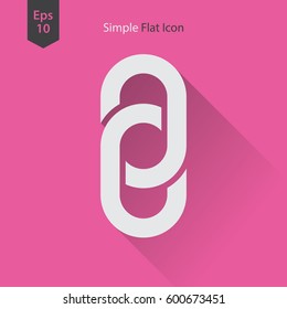 Link Flat Icon. Simple Sign Of Connection. Vector Illustrated Symbol