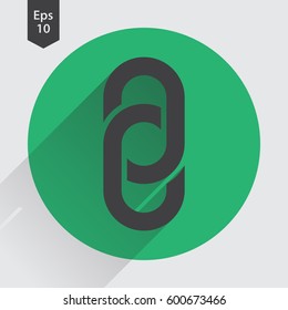 Link Flat Icon. Simple Sign Of Connection. Vector Illustrated Symbol