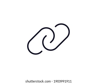 Link flat icon. Thin line signs for design logo, visit card, etc. Single high-quality outline symbol for web design or mobile app. Sign outline pictogram.