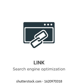 Link glyph icon vector on white background. Flat vector link icon symbol sign from modern search engine optimization collection for mobile concept and web apps design.