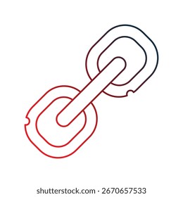 Enlace gradiente icono de contorno con fondo blanco Vector Ilustración de stock