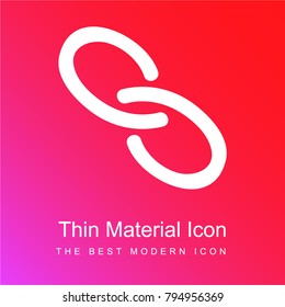 Link hand drawn interface symbol red and pink gradient material white icon minimal design