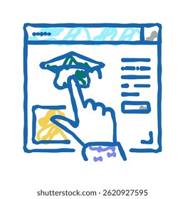 link to higher education resource doodle icon sketch vector. link to higher education resource sign. isolated symbol illustration
