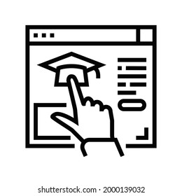 link to higher education resource line icon vector.  isolated contour symbol black illustration