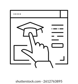 link to higher education resource line icon vector. link to higher education resource sign. isolated contour symbol black illustration