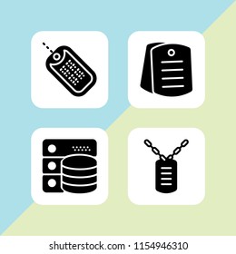 link icon. 4 link set with dog tag and database vector icons for web and mobile app
