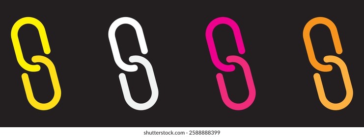 Link icon, attach link chain icon . internet url icon symbol . connection, attachment, connect, hyperlink icons button 