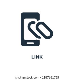 Link icon. Black filled vector illustration. Link symbol on white background. Can be used in web and mobile.