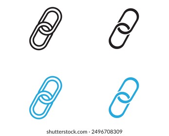 Icono de Enlace signo de contorno de Vector blanco y negro