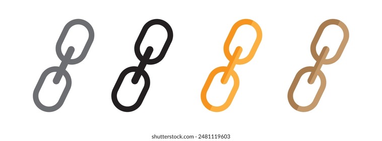 Link icon or button in flat style with long shadow, isolated vector illustration design eps 10