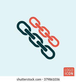 Link icon. Link chain icon isolated, minimal design. Vector illustration