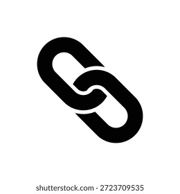Icono de Enlace con símbolo de cadena que representa la conexión, el hipervínculo, la red, el accesorio y el concepto de navegación digital