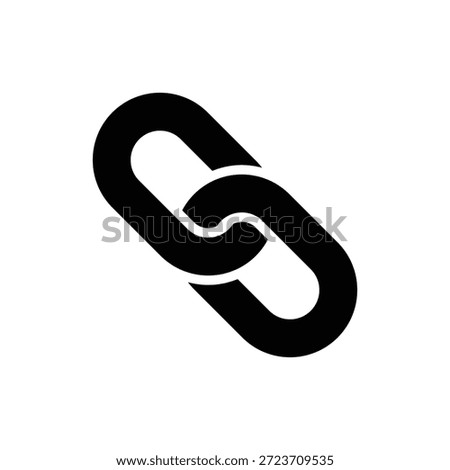 Link icon with chain symbol representing connection, hyperlink, networking, attachment and digital navigation concept
