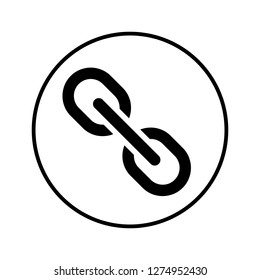 Link icon in circle. Vector Illustration