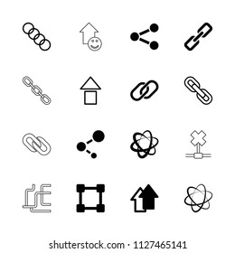 Link icon. collection of 16 link filled and outline icons such as network connection, arrow up, chain. editable link icons for web and mobile.