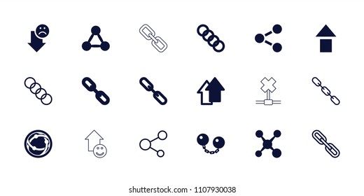Link icon. collection of 18 link filled and outline icons such as chain, network connection, arrow up, ball chain, share. editable link icons for web and mobile.
