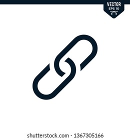 Link icon collection in glyph style, solid color vector