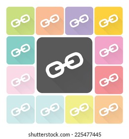 Link Icon color set vector illustration.