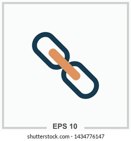 link icon colored isolated vector illustration