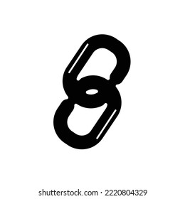 Link icon flat design vector illustration on white isolated background.