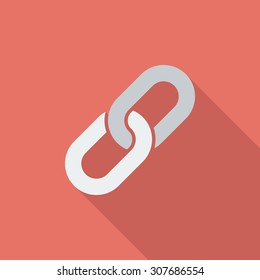 Link icon. Flat vector related icon with long shadow for web and mobile applications. It can be used as - logo, pictogram, icon, infographic element. Vector Illustration.