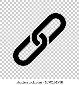 Link Icon. Hyperlink Chain Symbol. Simple Icon. On Transparent Background.