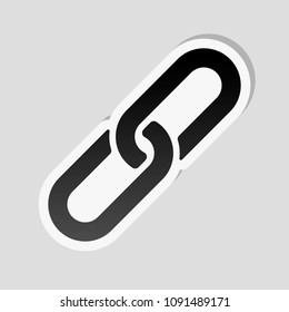 Link icon. Hyperlink chain symbol. Simple icon. Sticker style wi