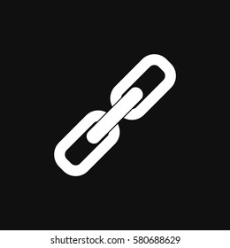 Link icon. Hyperlink chain symbol. Vector illustration on black background.