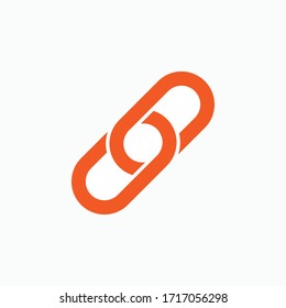 Link-Symbol. Hyperlink- oder Verbindungssymbol - Vektorillustration. Vorgestellt in Orange Line Art Style.