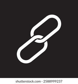 Link icon, hyperlink sign, interlink signal, linking symbol. Link icon vector isolated on circle background. Link style.