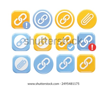 Link icon illustration 3d rendering vector