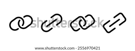 Link icon, internet URL symbol connect button. Chain, link icon vector. Internet URL or webpage link icons set. vector isolated on white background.