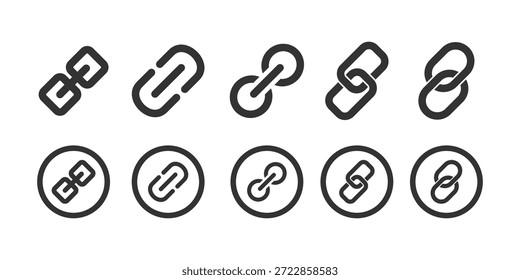 Ícone Link. Ícone URL da Internet. Ícone de link da Web isolado no plano de fundo do círculo