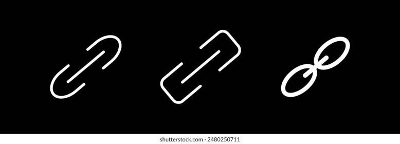 Link icon. Internet URL or webpage url link icons set. Chain thick line icon, outline vector sign, linear simple pictogram. Web link symbol, logo, Connection, Reference. Eps 10.