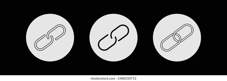 Link icon. Internet URL or webpage url link icons set. Chain thick line icon, outline vector sign, linear simple pictogram. Web link symbol, logo, Connection, Reference. Eps 10.