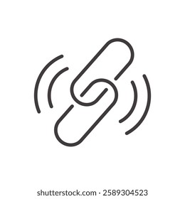 link icon isolated stroke in black color