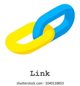 Link icon. Isometric illustration of link vector icon for web