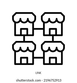 icono de enlace. Diseño De Estilo De Arte De Línea Aislado En Fondo Blanco