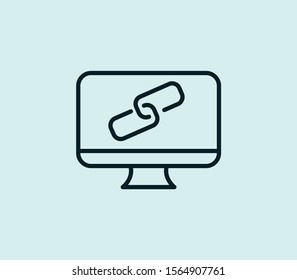 Link icon line isolated on clean background. Link icon concept drawing icon line in modern style. Vector illustration for your web mobile logo app UI design.