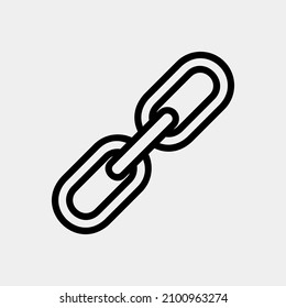 Icono de enlace en estilo de línea sobre medios sociales, uso para presentación de aplicaciones móviles del sitio web