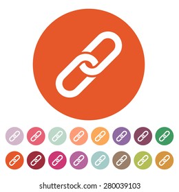 The link icon. Linked symbol. Flat Vector illustration. Button Set