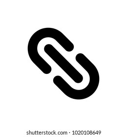 Link icon. Lock chain symbol isolated on white background. Abstract chain sign in flat style. Simple linked icon in black. Vector illustration.