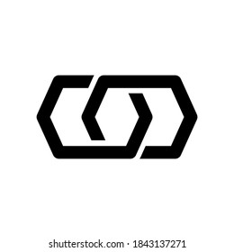 Verbindungssymbol oder Logo einzeln auf Zeichensymbolen, Vektorgrafik - hochwertige Vektorsymbole in schwarzem Stil
