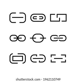Link-Symbol oder Logo einzeln auf Zeichen, Vektorgrafik - Sammlung von hochwertigen Vektorsymbol in schwarzem Stil

