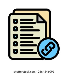 Icono de Enlace Mini Icono de Ilustración. Uso Para El Concepto Moderno, Impresión, Ui, Ux Kit, Web Y Desarrollo De App. Vector Relacionado Con La Oficina, La Educación, El Examen Y Más