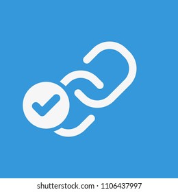 Link icon, multimedia icon with check sign. Link icon and approved, confirm, done, tick, completed symbol. Vector illustration