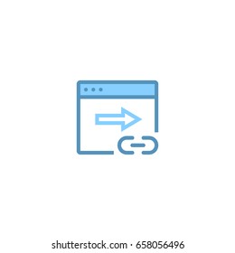 Link icon on browser tab. Vector illustration
